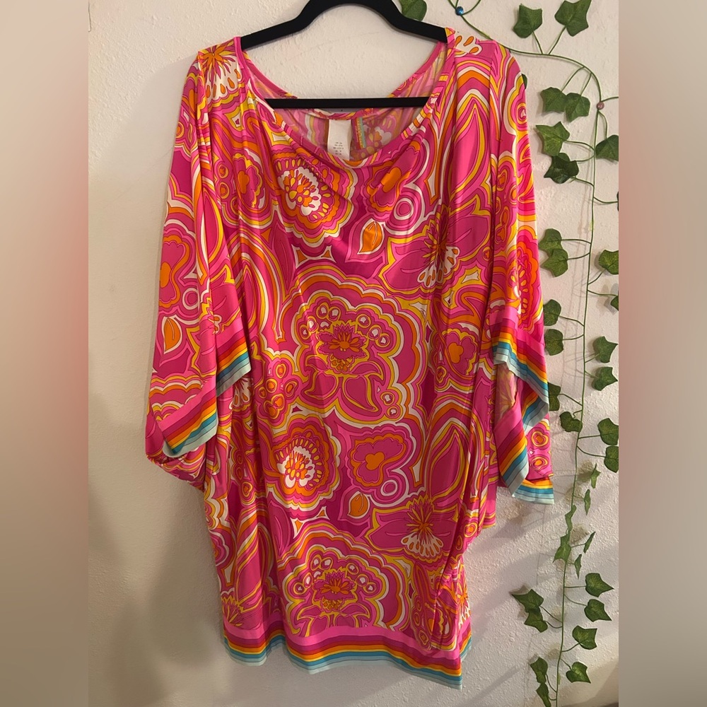 Trina Turk Pink and Orange Patterned Tunic